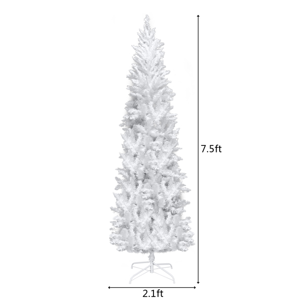 白色 7.5ft 350灯 暖色8模式 尖头铅笔造型 PVC材质 圣诞树 美规 N101 美国-9