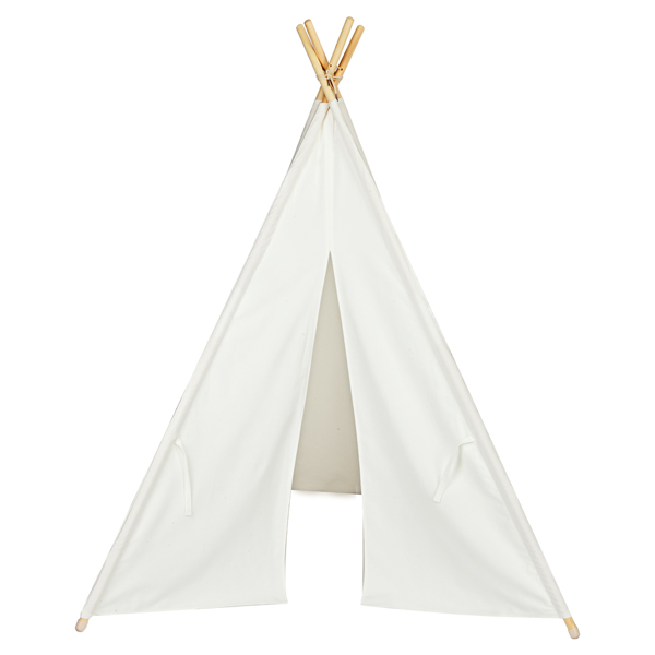 LALAHO-儿童帐篷-印第安帐篷-纯棉布-4杆-120*110*165cm-本白色-3