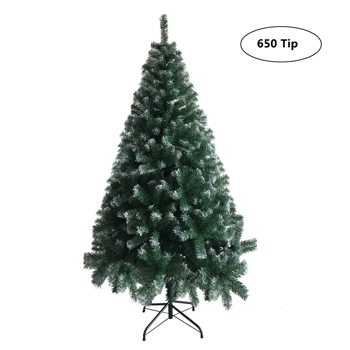 绿色喷白 6ft 650枝头 PVC材质 圣诞树 N001 欧洲