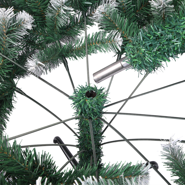 绿色尖头喷白 7ft 870枝头 PVC材质 圣诞树 N101 欧洲-14