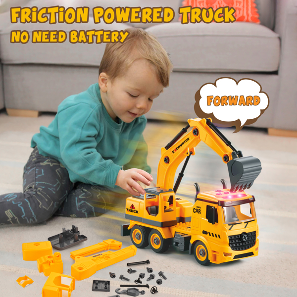（亚马逊禁售）可拆装积木惯性工程车玩具四合一-6