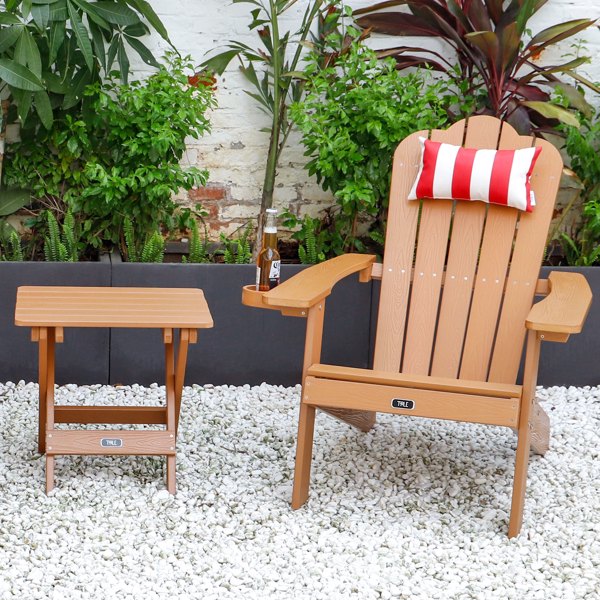 【周末无法发货，谨慎下单】TALE 青蛙椅便携式折叠边桌方形全天候防褪色塑料木桌非常适合户外花园、海滩、露营、野餐棕色，禁止销售Amazon-6