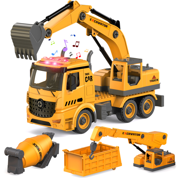 （亚马逊禁售）可拆装积木惯性工程车玩具四合一-2