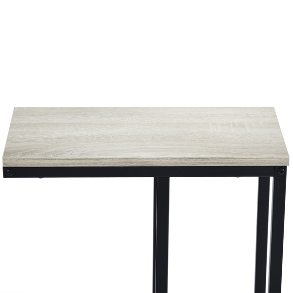 拆装 简约 单层 密度板 铁 边几 C型桌 橡木色三胺 黑色喷塑 25.5*46*63.5cm N101 英国 欧洲-10