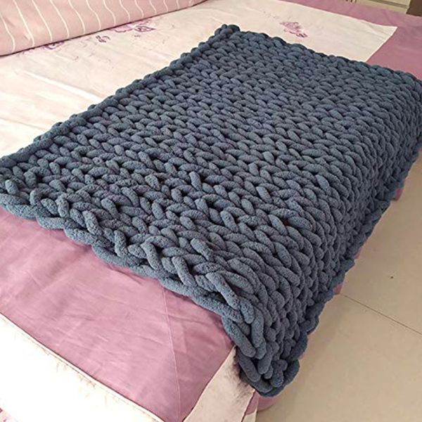 2*2米，深灰色，雪尼尔针织毛毯家居装饰椅子沙发毯-3