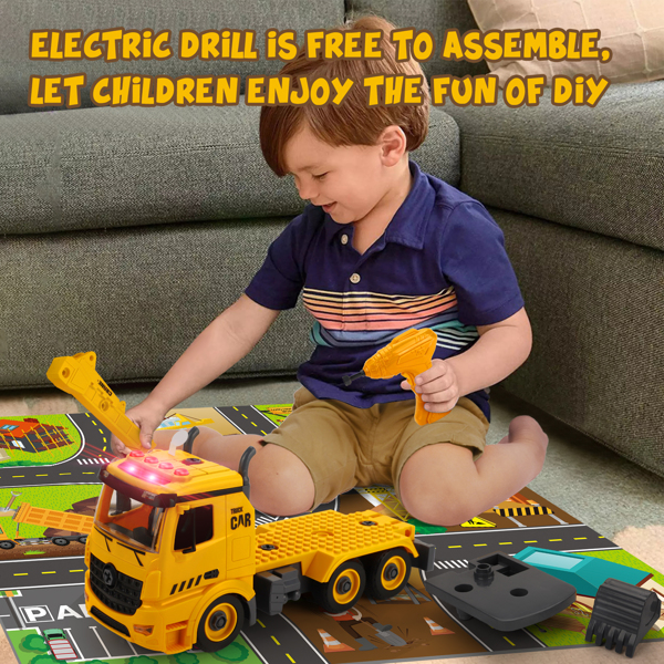 （亚马逊禁售）可拆装积木惯性工程车玩具四合一-8