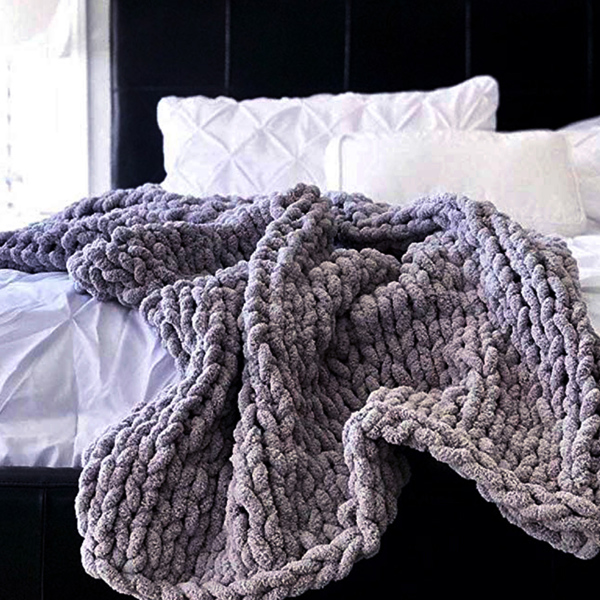 1.2*1.5米，浅灰色，雪尼尔针织毛毯家居装饰椅子沙发毯-8