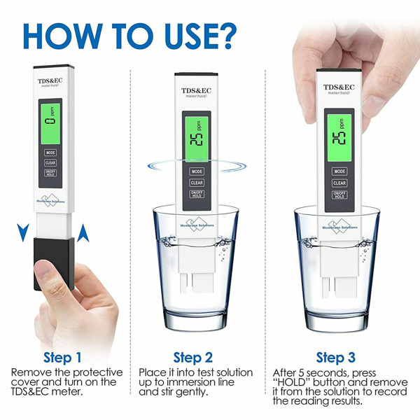Membrane Solutions 4合1 TDS PPM计数字测试仪家用饮用水水质纯度测试仪BTDS03 亚马逊eBay禁售-4