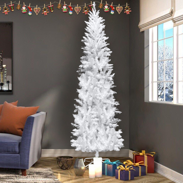 白色 7.5ft 350灯 暖色8模式 尖头铅笔造型 PVC材质 圣诞树 美规 N101 美国-8