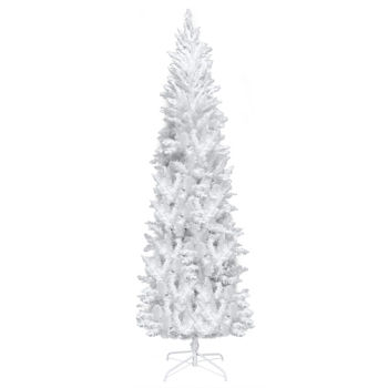 7.5ft 1050枝头 带光纤 不带松果 尖头笔杆 白色 圣诞树 美规 N101 美国