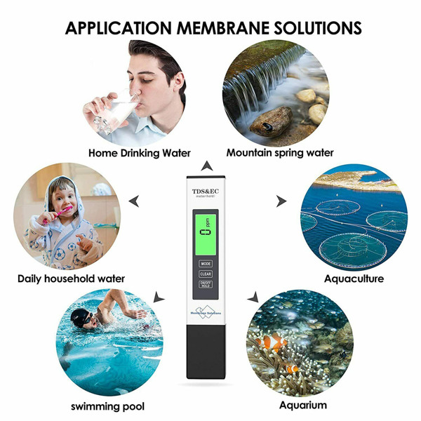 Membrane Solutions 4合1 TDS PPM计数字测试仪家用饮用水水质纯度测试仪BTDS03 亚马逊eBay禁售-2