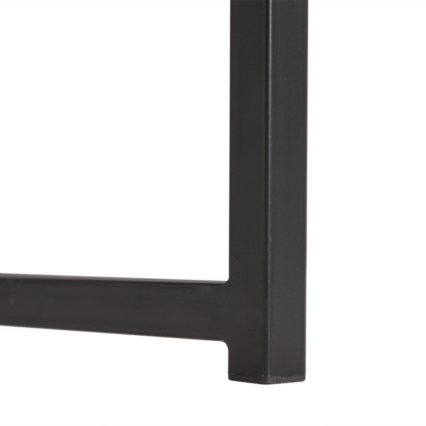 P2密度板 棕榆木色 黑烤漆 餐桌椅套装 1桌2椅 长方形 简约风格 N102-4