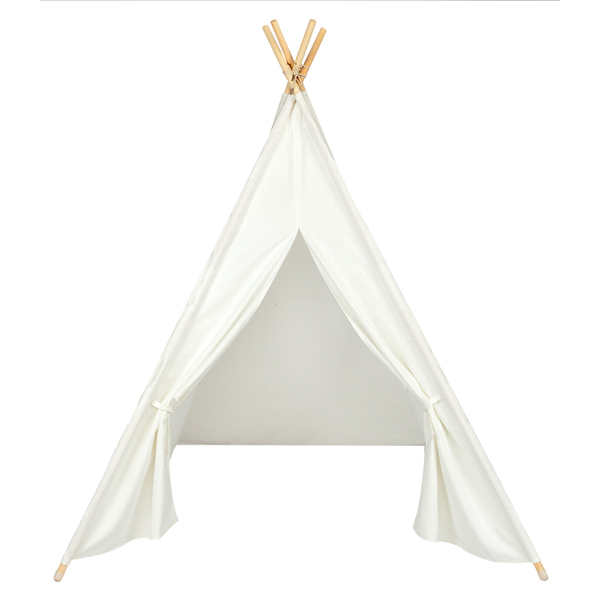 LALAHO-儿童帐篷-印第安帐篷-纯棉布-4杆-120*110*165cm-本白色-7