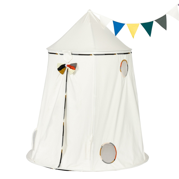儿童帐篷-蒙古包帐篷-纯棉布-尖顶圆柱形-白色-9