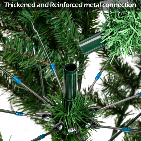 绿色植绒 7ft 1350枝头 61松果 自动树结构 PVC材质 圣诞树 N101 欧洲-11