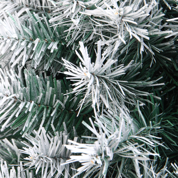 绿色尖头喷白 7ft 870枝头 PVC材质 圣诞树 N101 欧洲-16