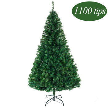 7ft 1100枝头 嫩绿 圣诞树 PVC树枝铁支架 N101 英国 法国 德国