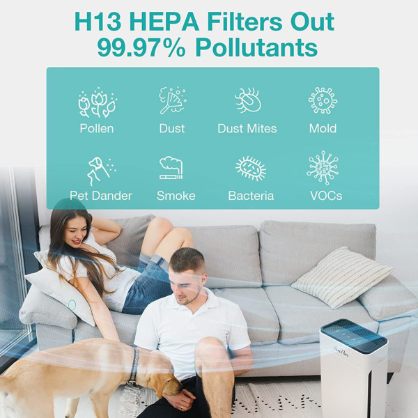 SimPure HP8 家庭大房间卧室和办公室空气净化器安静的真正 HEPA 过滤空气净化器 亚马逊eBay禁售-2