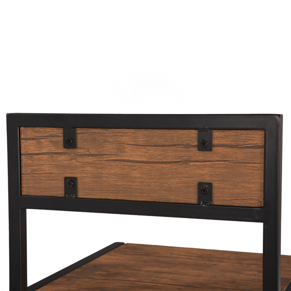 P2密度板 棕榆木色 黑烤漆 餐桌椅套装 1桌2椅 长方形 简约风格 N102-36