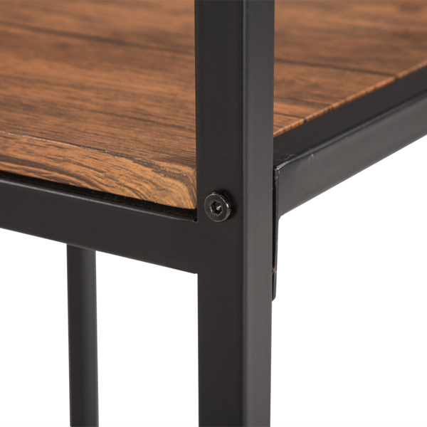 P2密度板 棕榆木色 黑烤漆 餐桌椅套装 1桌2椅 长方形 简约风格 N102-32