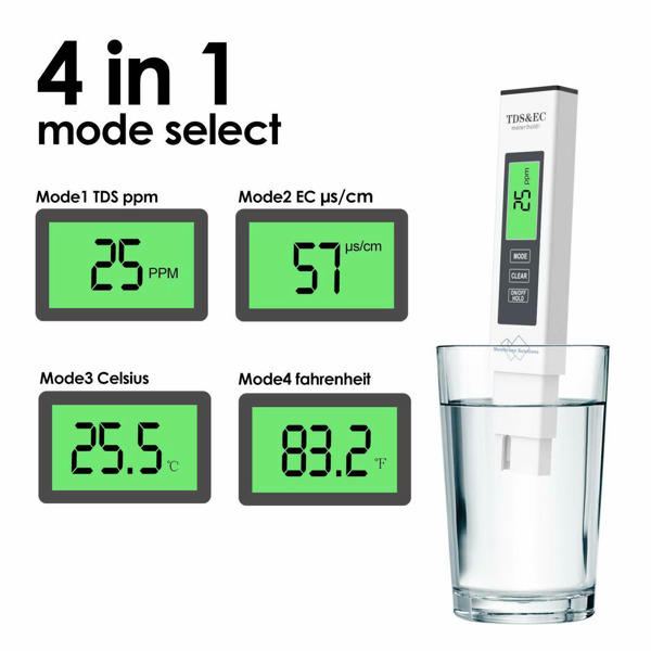 Membrane Solutions 4合1 TDS PPM计数字测试仪家用饮用水水质纯度测试仪BTDS03 亚马逊eBay禁售-5