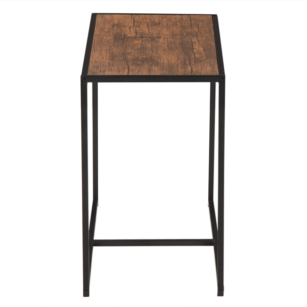 P2密度板 棕榆木色 黑烤漆 餐桌椅套装 1桌2椅 长方形 简约风格 N102-17