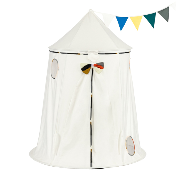 儿童帐篷-蒙古包帐篷-纯棉布-尖顶圆柱形-白色-1