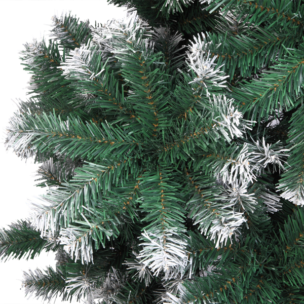 绿色尖头喷白 7ft 870枝头 PVC材质 圣诞树 N101 欧洲-11
