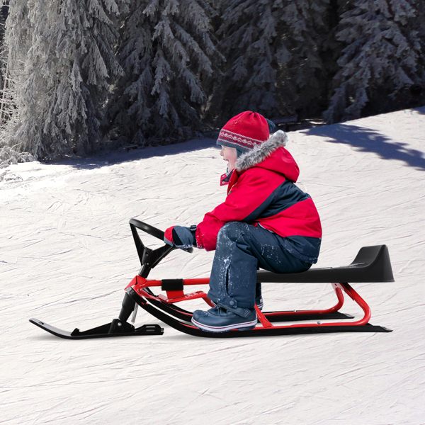 【滑雪用品】铁架 117*50*38cm 红黑 雪橇 儿童 75kg N001-27