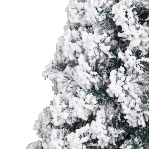 6ft 植绒 750枝头 喷白 圣诞树 自动树结构 PVC树枝铁支架 N101 法国-5