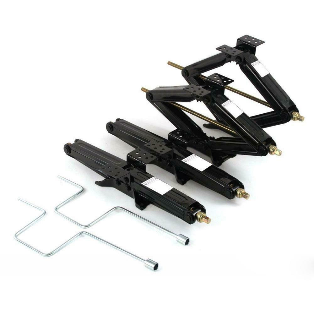 RV Leveling Scissor Jack Set of 4 w/Handle 24" 5000lb Stabilizer Trailer Camper