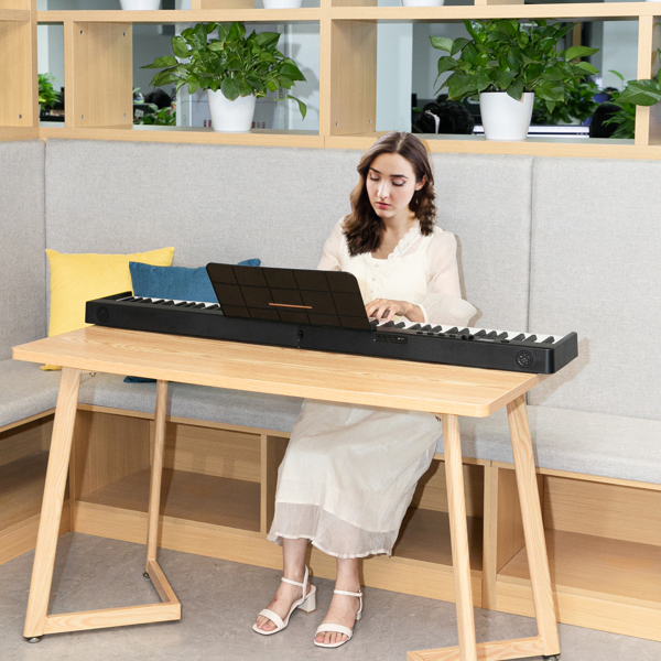 【AM不售卖】Glarry GPP-103 便携式可折叠半重锤键盘 电钢琴 智能蓝牙 黑色 88键-19
