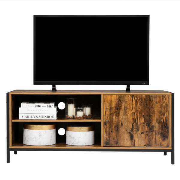 单门双层架 密度板贴三胺 复古棕色 电视柜 LX-JJ025 N001 工业风-13