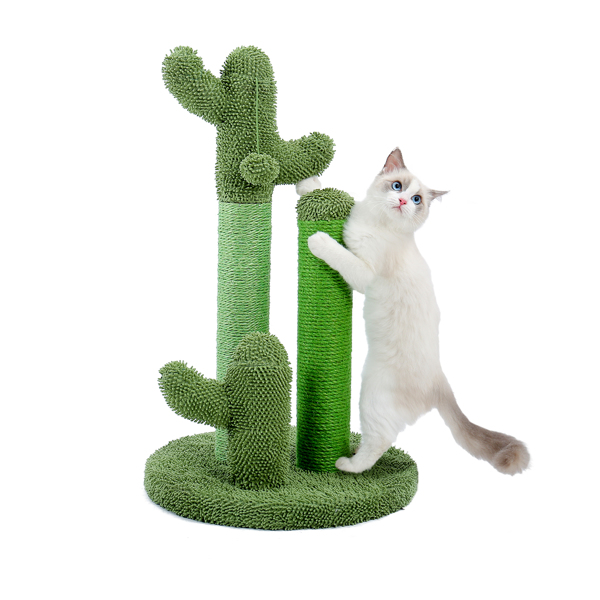 绿色仙人掌猫抓柱子大号带有3个猫抓柱，1个吊球，猫互动玩具适合中大型猫-8