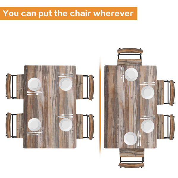 拆装 隔层 P2板 铁 自然色 餐桌椅套装 1桌4椅 隔层 长方形 N101-31
