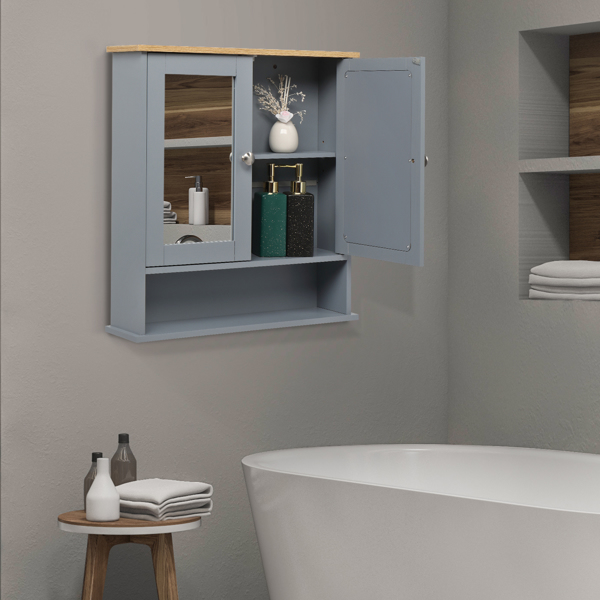 2镜门 1储物层 密度板喷漆  灰色 浴室壁柜 N001-2