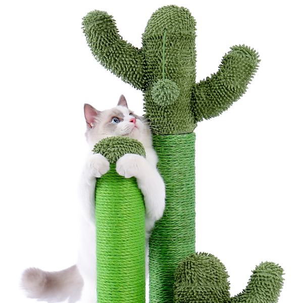 绿色仙人掌猫抓柱子大号带有3个猫抓柱，1个吊球，猫互动玩具适合中大型猫-9