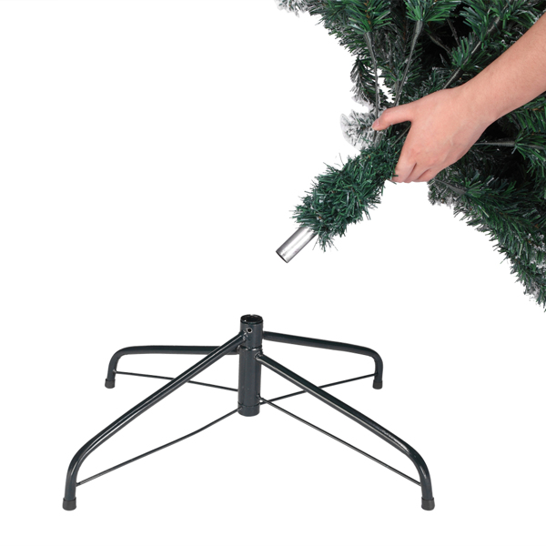 6ft 植绒 750枝头 喷白 圣诞树 自动树结构 PVC树枝铁支架 N101 法国-9