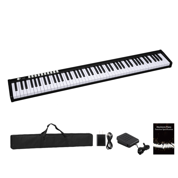 【AM不售卖】Glarry GPP-101 便携式 电钢琴 标准力度 黑色 88键-1