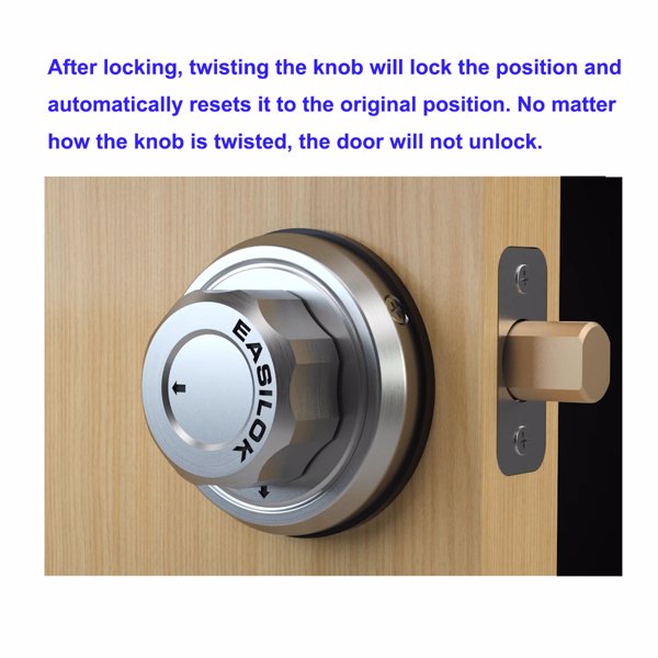 E1: 一扭反锁家用门锁  无需钥匙锁门 自带儿童安全按钮  旋扭门锁-7