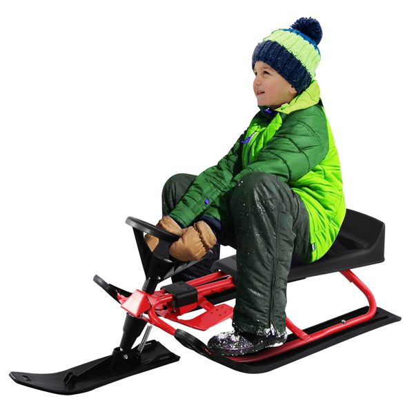 【滑雪用品】铁架 117*50*38cm 红黑 雪橇 儿童 75kg N001-13