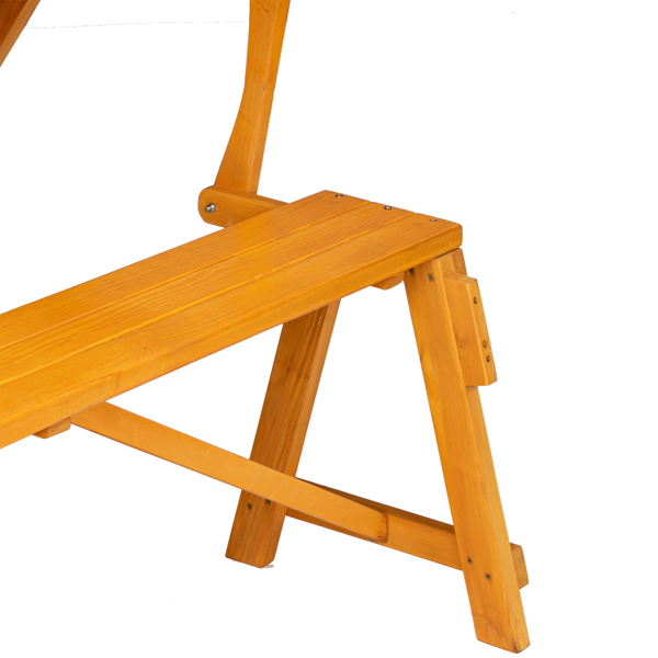 两用连体 黄色 连体桌椅 实木 138.5*137*75cm 150kg N001-27
