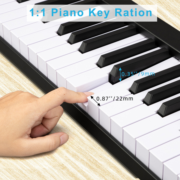 【AM不售卖】Glarry GPP-101 便携式 电钢琴 标准力度 黑色 88键-27