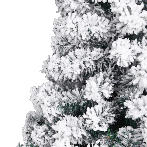 6ft 植绒 750枝头 喷白 圣诞树 自动树结构 PVC树枝铁支架 N101 法国-7