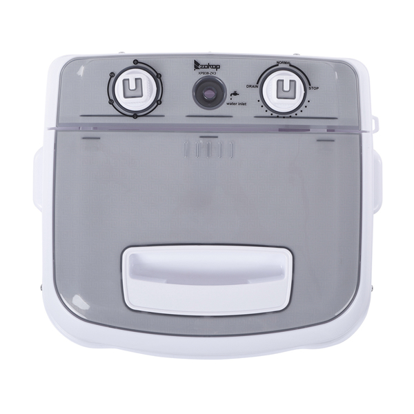 美规 XPB38-ZK3 10lbs 洗衣机 110V 370W 洗脱一体 带排水泵 塑料 灰色盖板 半自动-21