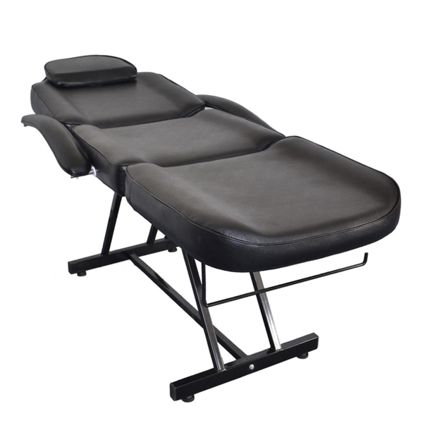 PVC皮铁框架 73in 靠背腿角度可调 带小凳 美容床 黑色 HZ015-28
