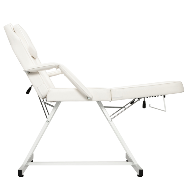 PVC皮铁框架 73in 靠背腿角度可调 带小凳 美容床 白色 HZ015-5