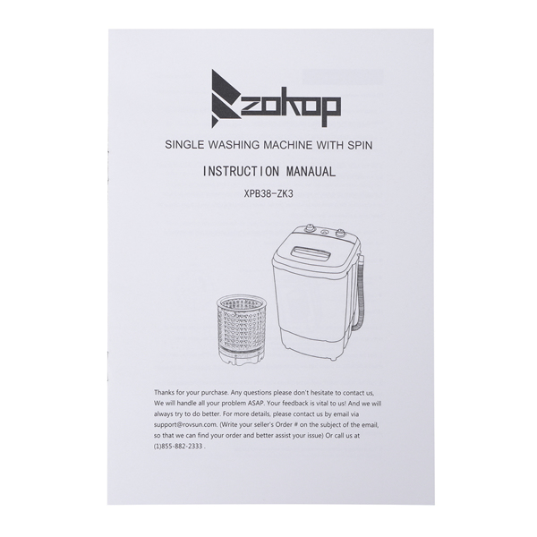 美规 XPB38-ZK3 10lbs 洗衣机 110V 370W 洗脱一体 带排水泵 塑料 灰色盖板 半自动-19