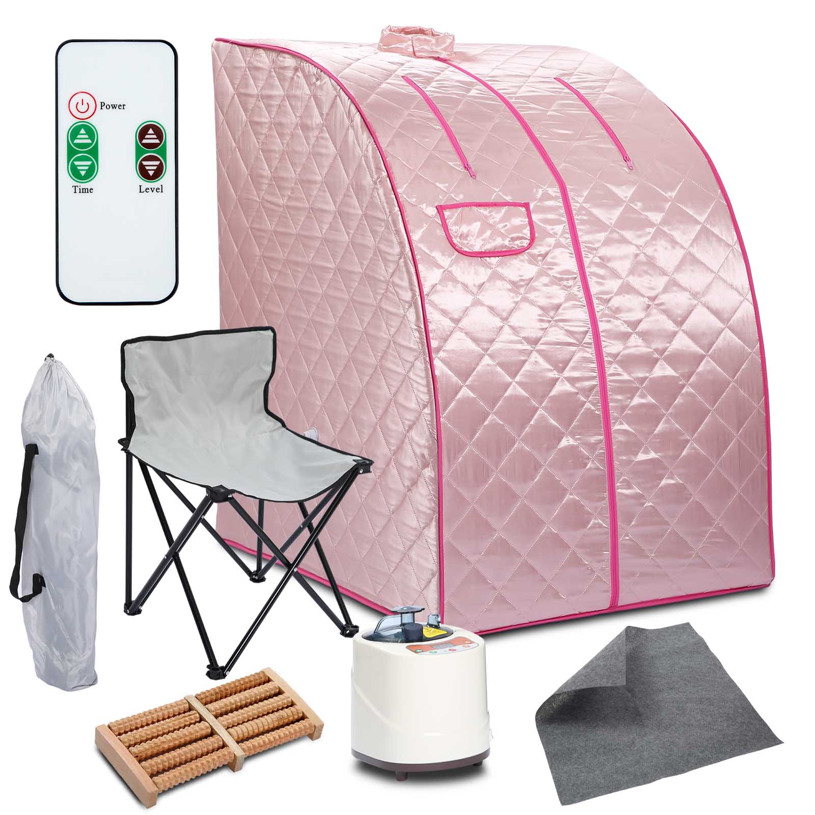 2L Portable Steam Sauna Tent Spa Slimming Loss Weight Full Body Detox Therapy Light Pink