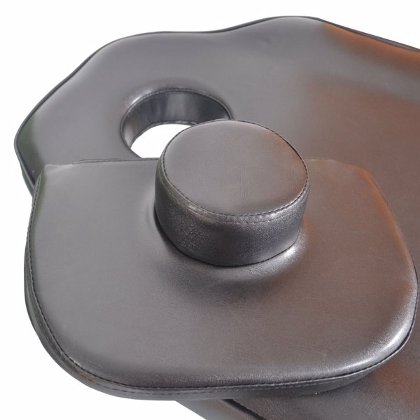 PVC皮铁框架 73in 靠背腿角度可调 带小凳 美容床 黑色 HZ015-4